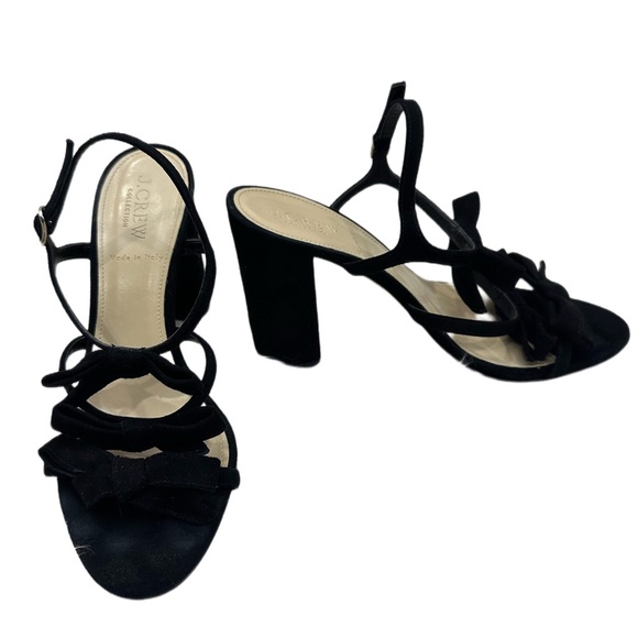 J. Crew Stella Bow Heels in Black Suede - Picture 2 of 4
